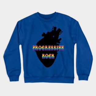 Progressive rock music concept with human heart Crewneck Sweatshirt